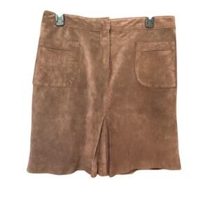 LILLY PULITZER Vintage Size 10 Brown Suede Dana Skirt White Label